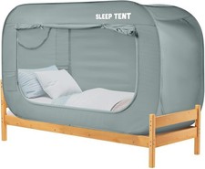 Light Gray Bed Canopy Tent for Kids Adults - Portable Privacy Sleeping Tent