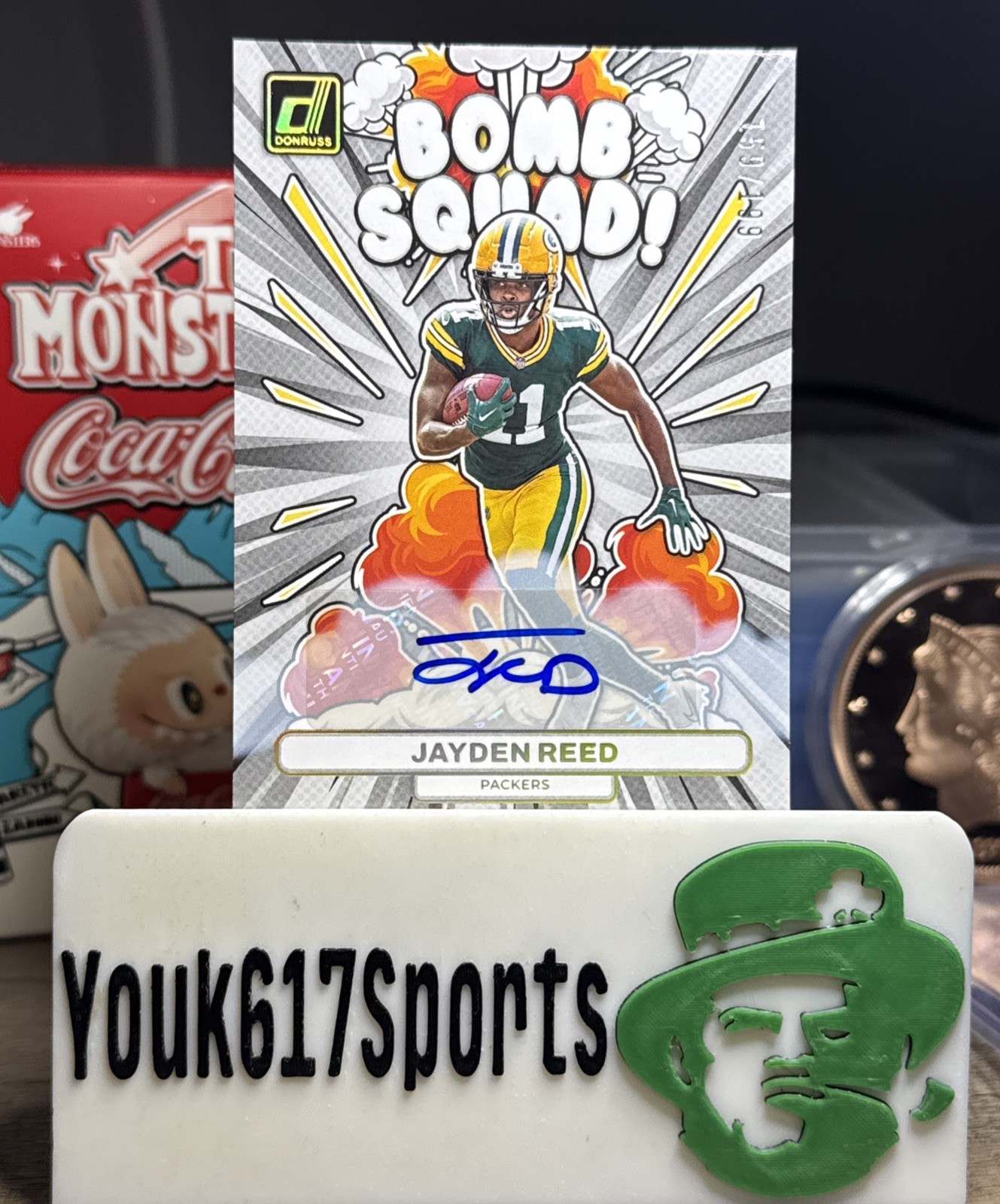 Jayden Reed 2023 Donruss Bomb Squad Rookie Auto #’d/199 Packers RC 🍇