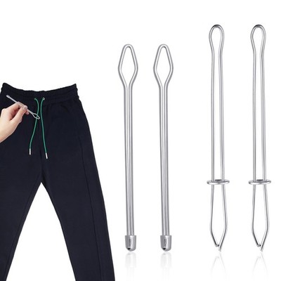 4pcs Rope Threader, 2 Designs Bodkin Drawstring Threader Tool Set M, Silver 