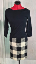 Lauren Ralph Lauren Dress Black White Size Small Check Checkerboard Mini G219