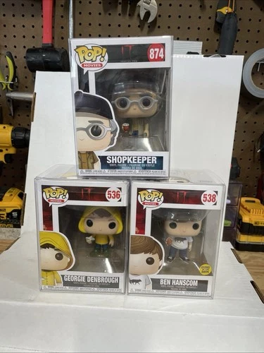 Lot of 3 Funko Pops IT Movies # 536, 538 Glow In The Dark And #874