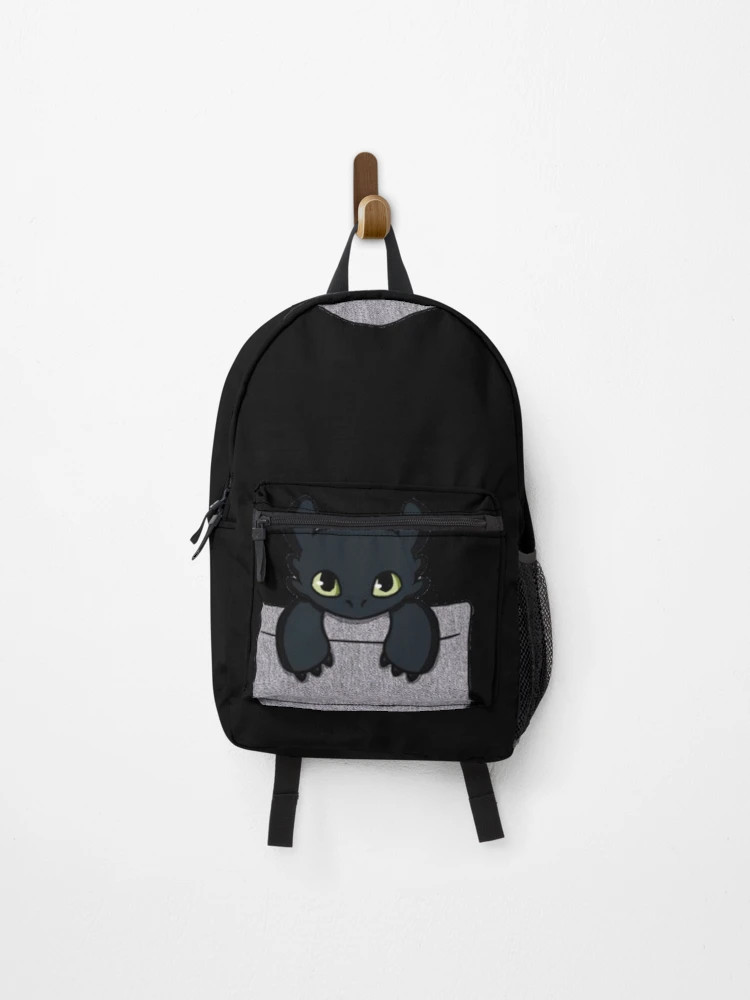 Toothless in Pocket Backpack, Night Fury Cute Dragon How to Train Your Bag