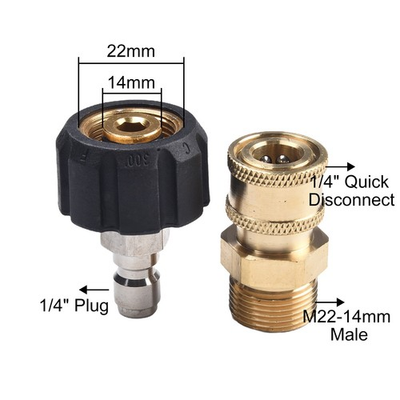 #ad Pressure Washer Adapter Set 15mm 5000 PSI Hose And Pump M22 Quick Connect $9.89