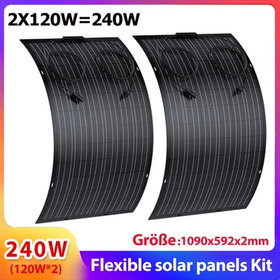 LIONSHEE 240W Flexibles Solarmodule | 2* 120W Solarpanel für Wohnmobil Balkonkraftwerk 0%