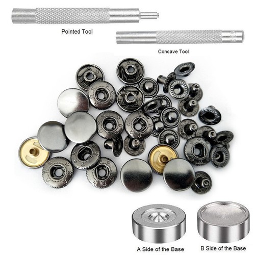 Metal Press Stud Snap Button Popper Fastener for Leather Clothes Jacket Repair - Picture 21 of 22