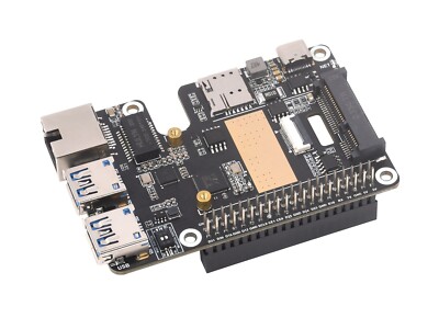 Waveshare PCIe to MiniPCIe/Gigabit Ethernet/USB 3.2 Gen1 HAT for Raspberry Pi 5