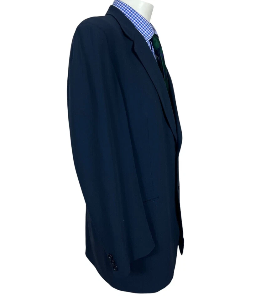 Abrigo Chaqueta Deportivo Vestimenta Lana 2 Botones Azul Marino Italia Para Hombre 44S Bonito Foto 3 de 4