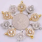 10 Sets Crystal Rhinestone Flower Connector Box Clasp For Bracelets Necklace