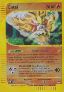 Entei - 10/147 Aquapolis - Reverse Holo DE NM Pokemon