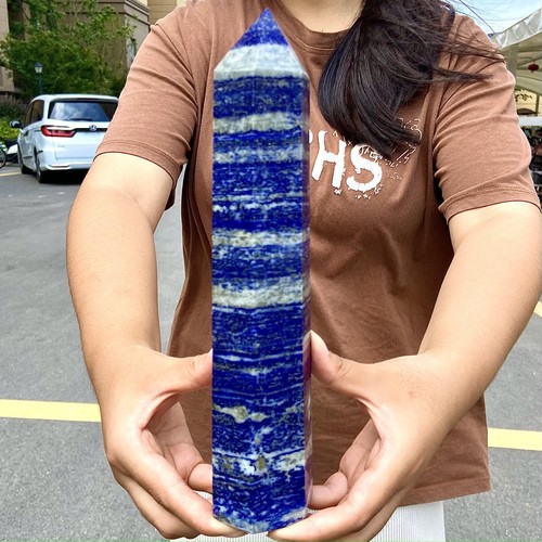 2.39LB Natural Lapis lazuli quartz Hexagonal point Column quartz Reiki Stone - 第 5/12 張圖片