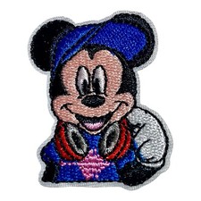 MICKEY MOUSE IRON ON PATCH  ONE FREE DISNEY STICKER WITH PURCHASE OF PATCH