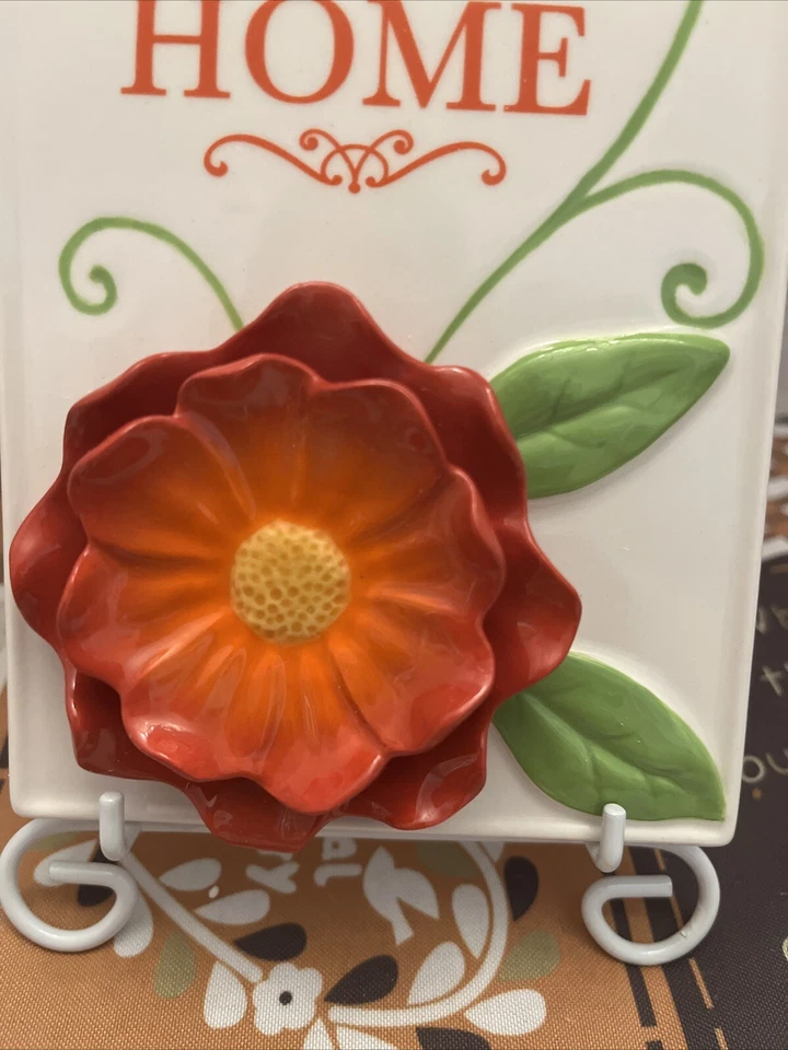 NUEVO Letrero de bienvenida a casa de pastizales carretera flor de amapola placa de cerámica decoración de pared CAJA Foto 4 de 4