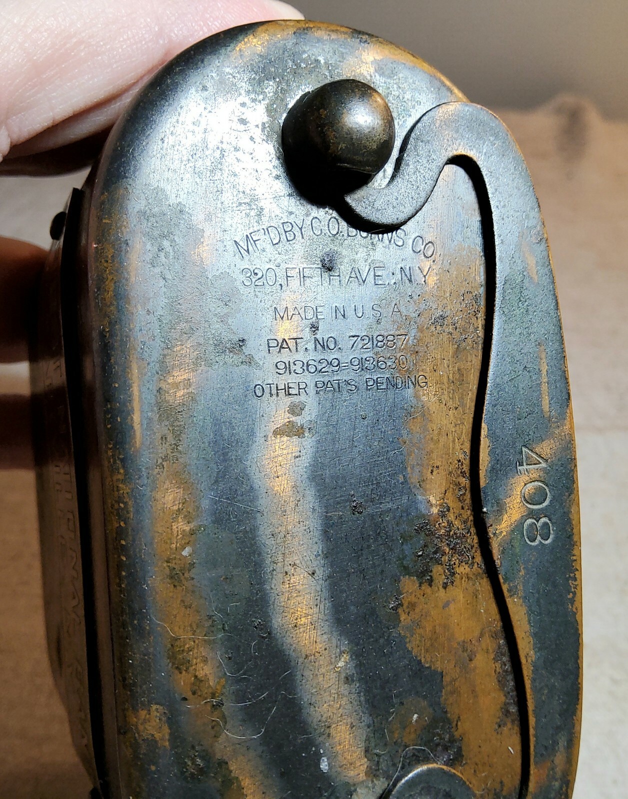 ANTIQUE STEEL COIN BANK FIRST NATIONAL BANK EARLVILLE, NEW YORK w