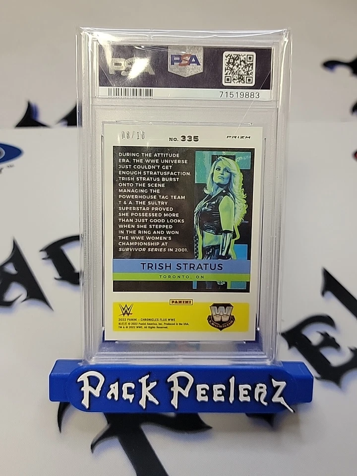 PSA 10 2022 WWE CHRONICLES TRISH STRATUS FLUX GOLD PRIZM #08/10 POP 1 - Image 2 of 2