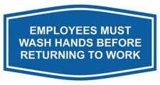 Employees Must Wash Hands Before Returning to Work Sign 6 x 3" 