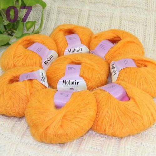 Sale New 8BallsX25g Luxury Soft Mohair Warm Wrap Shawl Hand Knit Crochet Yarn 07