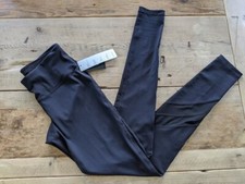 ID IDEOLOGY Solid Black X-SMALL High Waist Mesh Ankle Legging NEW Active