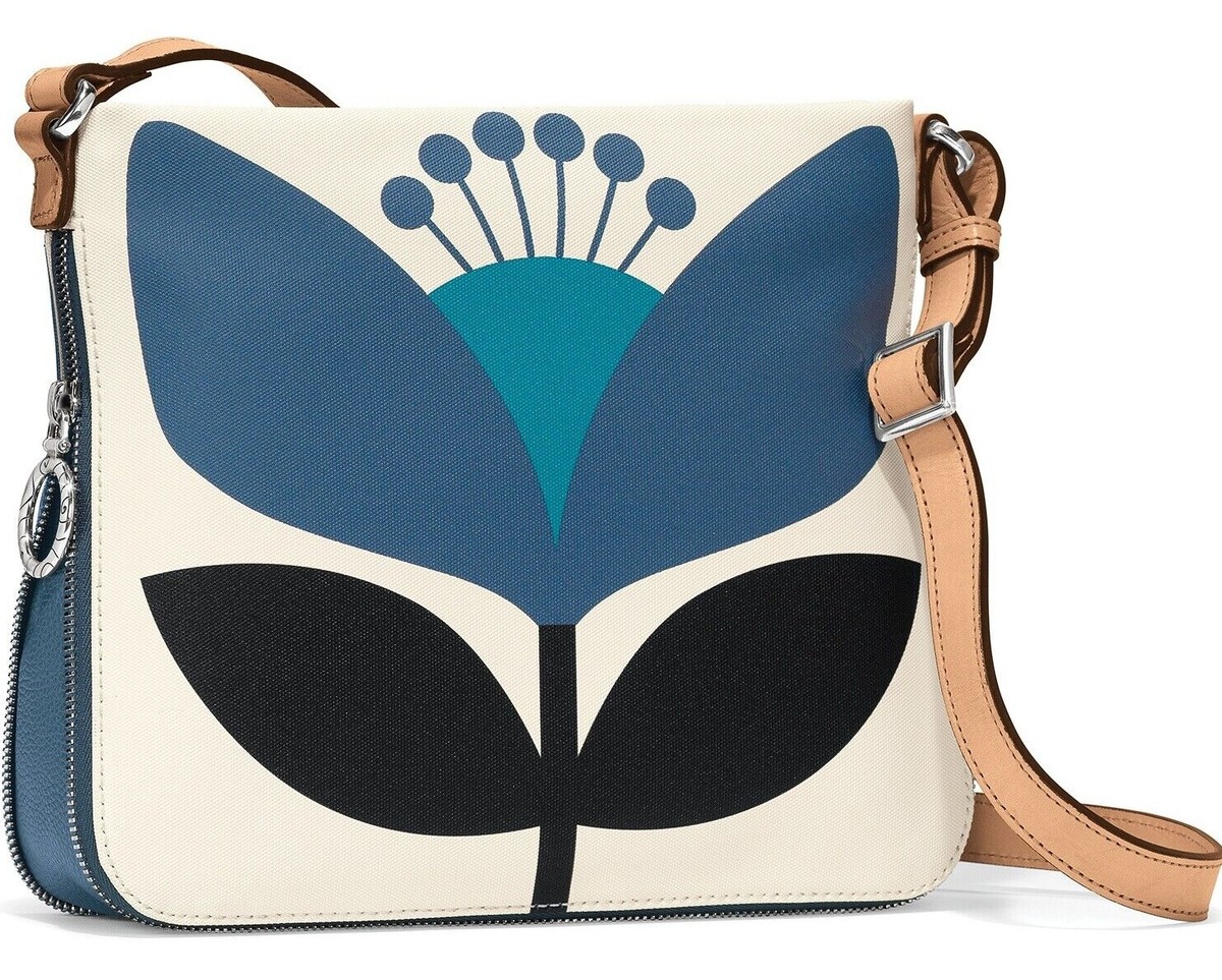 Brighton Leather in Teal Blue Burgundy Orange Tan Coast Leather Crossbody Bag main image 3