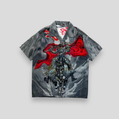 Vintage 90s All Over Dragon Print Shirt Grey Medium | eBay UK