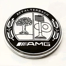 55mm Affalterbach Emblem Front Hood CHROME BLACK Apple Tree Decal Badge For AMG