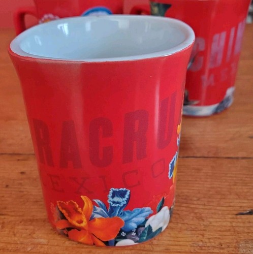 NesCafe Clasico Instant Coffee Mexico Edizione da Collezione Set 4 Tazze Rosso Raro - Foto 12 di 20