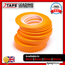 J Tape Fine Line Masking Tape Orange Detailing PVC Backing 6mm 9mm 12mm x 55m