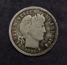 1903 O Barber Dime Good   Lot  F 502
