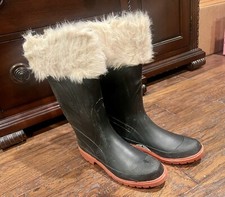 Men  s Adult Faux Fur Trim Custom Made Santa Rubber Boots