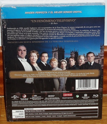 DOWNTON ABBEY 3ª TEMPORADA COMPLETA 3 BLU-RAY NUEVO SLIPCOVER (SIN ABRIR) R2 - Imagen 2 de 2