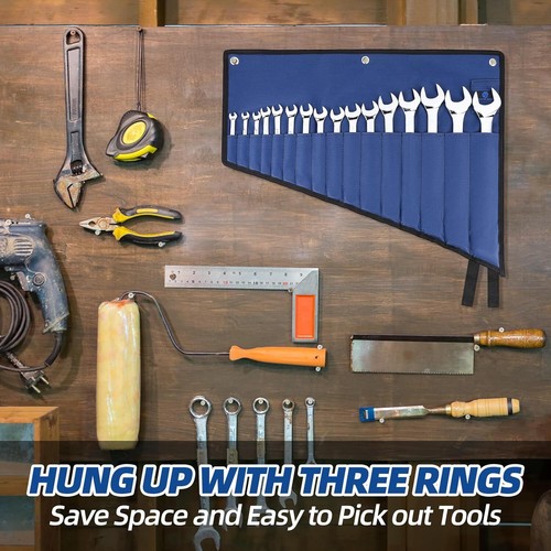 ROCKCOON 16 Pockets Wrench Roll Organizer, Rolled Tool Pouch Bag with Water P... - Picture 5 of 5