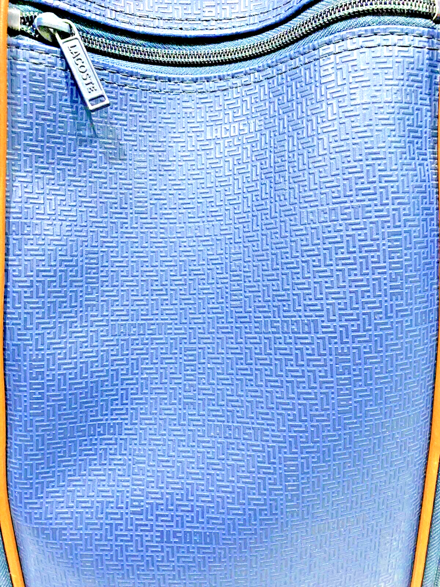 LTD ED Vintage Lacoste Navy Blue Caddy Golf Bag with Brown
