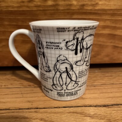 DISNEY SKETCH BOOK PLUTO Cup Mug Collectible Animators CUTE VG