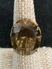 1960's 14K Yellow Gold Large Smoky Topaz Ring Size 6 9.4g