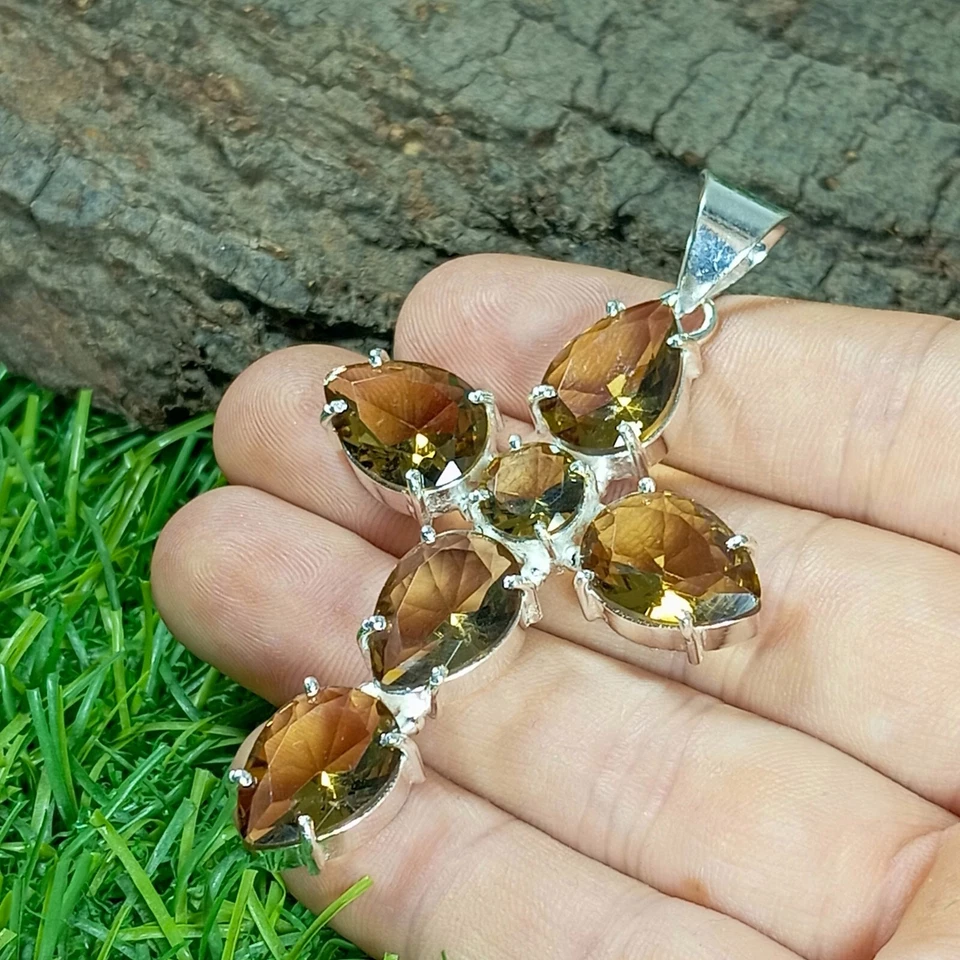 Smokey Quartz Gemstone Pendant 925 Sterling Silver Quartz Jewelry Pendant - Image 2 of 4