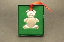 Made in USA Genuine Pewter Christmas Teddy Bear Ornament 3" Tall Engravable