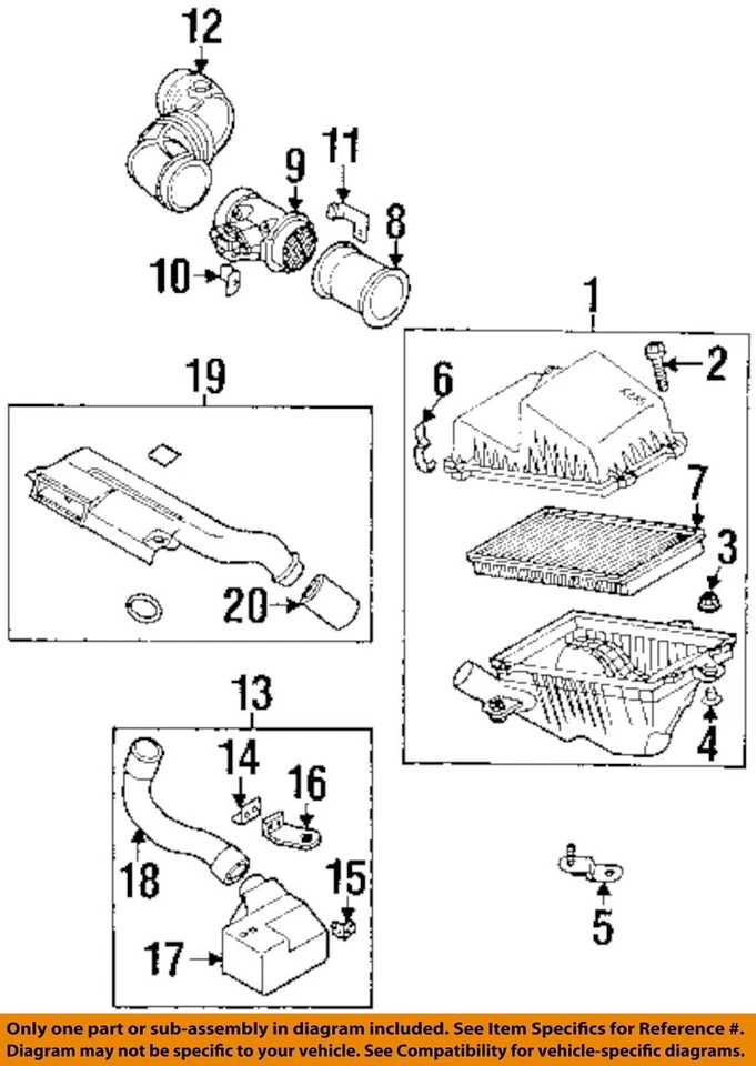 Conjunto de filtro de aire usado se adapta a: Kia Spectra 2003 1,8 grado A Foto 2 de 4