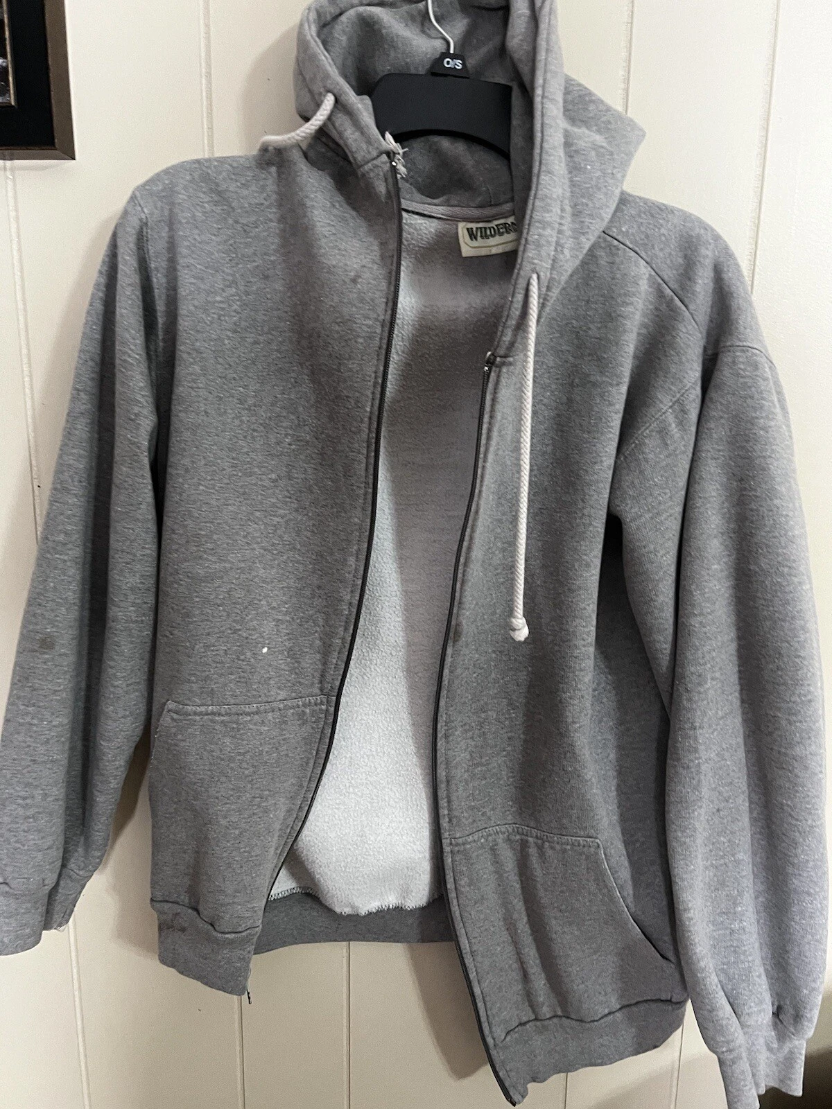 VETEMENTS Felpa con cappuccio vintage grigia Wilderness taglia large