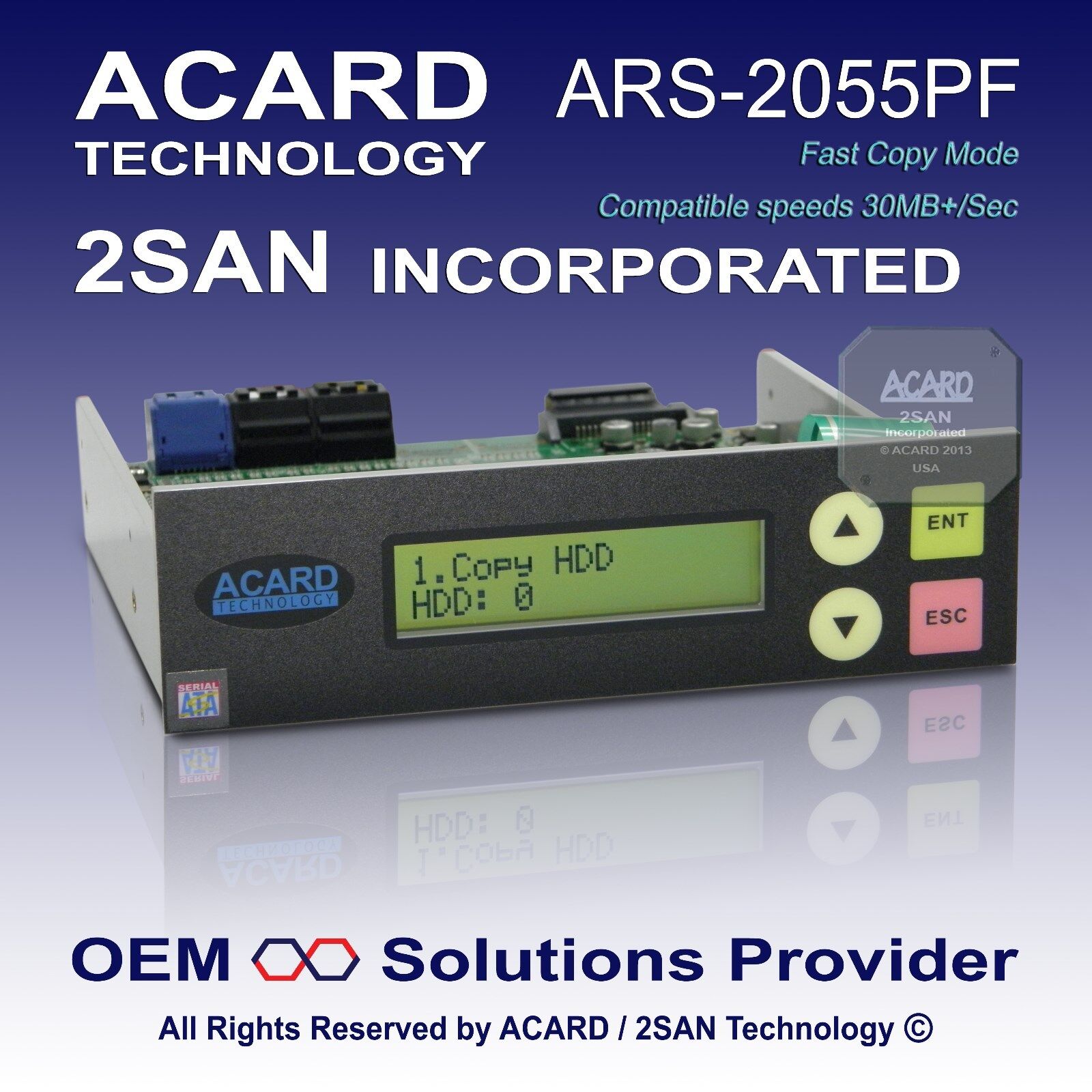 ACARD ARS-2055PF 1-to-5 SATA HDD/SSD/DOM Duplicator Controller (30MB/Sec)