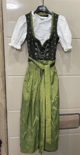 ALB TRACHTEN MIDI DIRNDL MADL OCTOBERFEST GERMAN DRESS BLUSH CRYSTAL GREEN SZ 32