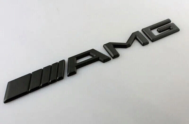 BLACK AMG BADGE EMBLEM C CL CLK SLK S SL 3M ADHESIVE MATTE STYLE