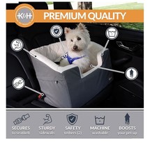 K H Pet Products Bucket Booster Dog Car Seat, Seat Belt Secured, 2 Safety Lea...