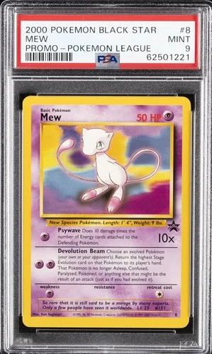 2000 POKEMON PROMO BLACK STAR POKEMON LEAGUE #8 MEW PSA 9
