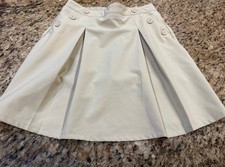 Nautica Girls Beige A-Line School Uniform Skort Size 16 Button Elastic Waist