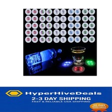 RGB LED Light Up Drink Coasters - 50 Pcs for Weddings Parties