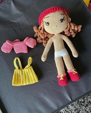 Handmade Crochet Doll with Detachable Interactable Outfits