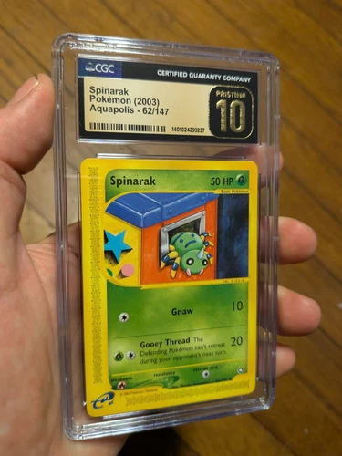 (POP 2) CGC 10 PRISTINE Spinarak Pokemon Aquapolis 2003 Card 62/147