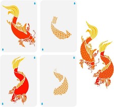 4PCS Layered Koi Fish Stencils for Painting 8.3x11.7inch Large Koi Fish Paint...