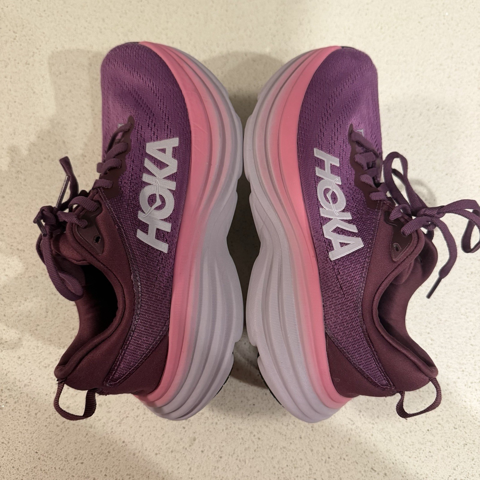 Hoka Bondi 8 Shoes Womens 6.5 Purple Grape Athletic Running Sneakers thumbnail 11