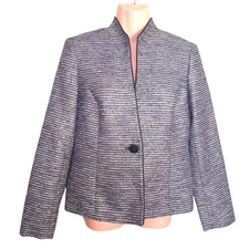 Jones Studio Separates Purple Long Sleeve Blazer/Jacket Size 4 One Button