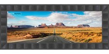 Panoramic Deco Black Picture Frame - UV Acrylic, Backing, Hanging Hardware